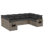 Set de muebles de jardín 9 pzas y cojines ratán sintético gris de , Conjuntos de jardín - Ref: Foro24-3252937, Precio: 580,04...