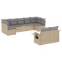 Set de sofás de jardín 9 pzas con cojines ratán sintético beige de , Conjuntos de jardín - Ref: Foro24-3252956, Precio: 625,4...