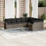 Set de muebles de jardín 9 pzas y cojines ratán sintético gris de , Conjuntos de jardín - Ref: Foro24-3252977, Precio: 580,04...