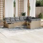 Juego de sofás jardín con cojines beige 10 pzas ratán sintético de , Conjuntos de jardín - Ref: Foro24-3252996, Precio: 675,8...