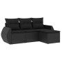 Juego de sofás jardín 4 pzas con cojines ratán sintético negro de , Conjuntos de jardín - Ref: Foro24-3221264, Precio: 255,77...