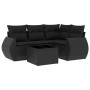 Set de muebles de jardín 5 pzas y cojines ratán sintético negro de , Conjuntos de jardín - Ref: Foro24-3221314, Precio: 344,1...