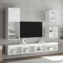 Muebles de TV de pared con LED 5 pzas madera ingeniería blanco en Muebles TV | Comprar online en Foru.es