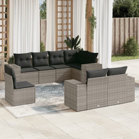 Set de sofás de jardín 8 pzas y cojines ratán sintético gris de , Conjuntos de jardín - Ref: Foro24-3222839, Precio: 553,01 €...