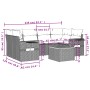 Set de sofás de jardín 7 piezas con cojines ratán PE gris de , Sofás modulares de exterior - Ref: Foro24-3224464, Precio: 420...