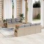 Juego de sofás de jardín con cojines beige 8 pzas ratán PE de , Sofás modulares de exterior - Ref: Foro24-3224470, Precio: 51...