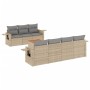 Juego de sofás de jardín con cojines beige 8 pzas ratán PE de , Sofás modulares de exterior - Ref: Foro24-3224470, Precio: 51...
