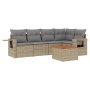 Juego de sofás jardín con cojines 6 pzas ratán sintético beige de , Sofás modulares de exterior - Ref: Foro24-3224554, Precio...