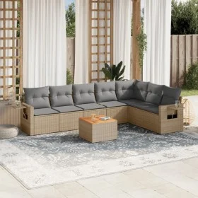 Juego de sofás de jardín con cojines beige 8 pzas ratán PE de , Sofás modulares de exterior - Ref: Foro24-3224596, Precio: 49...