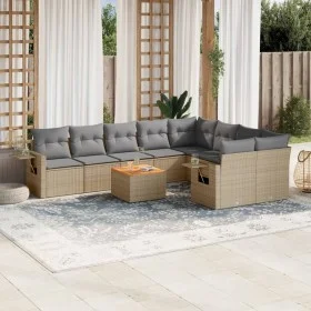 Juego de sofás jardín con cojines beige 10 pzas ratán sintético de , Sofás modulares de exterior - Ref: Foro24-3224722, Preci...