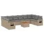 11-piece garden sofa set with beige synthetic rattan cushions by , Modular outdoor sofas - Ref: Foro24-3224736, Price: 674,53...