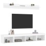 Muebles de TV de pared con LED 5 pzas madera ingeniería blanco en Muebles TV | Comprar online en Foru.es