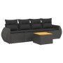 Set de muebles de jardín 5 pzas y cojines ratán sintético negro de , Conjuntos de jardín - Ref: Foro24-3224879, Precio: 306,8...