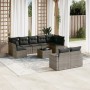 Set de sofás de jardín 10 pzas con cojines ratán sintético gris de , Conjuntos de jardín - Ref: Foro24-3219420, Precio: 577,4...