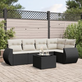 Set de sofás de jardín 6 piezas y cojines ratán sintético negro de , Conjuntos de jardín - Ref: Foro24-3221335, Precio: 375,0...