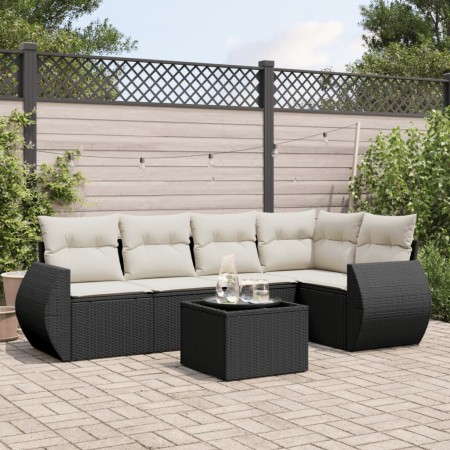 Set de sofás de jardín 6 piezas y cojines ratán sintético negro de , Conjuntos de jardín - Ref: Foro24-3221335, Precio: 375,0...