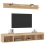Muebles TV pared con LED 5 pzas madera ingeniería roble Sonoma en Muebles TV | Comprar online en Foru.es