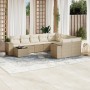 Juego de sofás jardín con cojines beige 10 pzas ratán sintético de , Conjuntos de jardín - Ref: Foro24-3223057, Precio: 655,7...