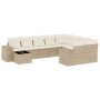 Juego de sofás jardín con cojines beige 10 pzas ratán sintético de , Conjuntos de jardín - Ref: Foro24-3223057, Precio: 655,7...