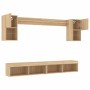 Muebles TV pared con LED 6 pzas madera ingeniería roble Sonoma en Muebles TV | Comprar online en Foru.es