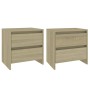 Mesitas de noche 2 uds madera ingeniería roble Sonoma de vidaXL, Mesitas de noche - Ref: Foro24-809852, Precio: 80,45 €, Desc...