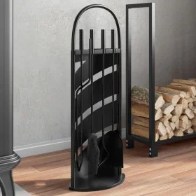 Fireplace tool set 5 pieces steel 23x15x66 cm by , fireplace tools - Ref: Foro24-156378, Price: 54,09 €, Discount: %