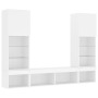 Muebles de TV de pared con LED 5 pzas madera ingeniería blanco en Muebles TV | Comprar online en Foru.es