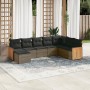 Set de sofás de jardín 8 pzas y cojines ratán sintético gris de , Conjuntos de jardín - Ref: Foro24-3227929, Precio: 473,11 €...