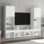 Muebles de TV de pared con LED 5 pzas madera ingeniería blanco en Muebles TV | Comprar online en Foru.es