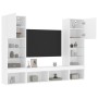 Muebles de TV de pared con LED 5 pzas madera ingeniería blanco en Muebles TV | Comprar online en Foru.es