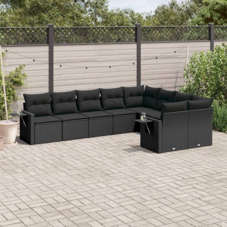 Set de sofás de jardín 8 piezas y cojines ratán sintético negro de , Conjuntos de jardín - Ref: Foro24-3220634, Precio: 579,7...