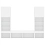 Muebles de TV de pared con LED 5 pzas madera ingeniería blanco en Muebles TV | Comprar online en Foru.es