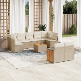 Juego de sofás jardín con cojines beige 10 pzas ratán sintético de , Conjuntos de jardín - Ref: Foro24-3227976, Precio: 611,6...