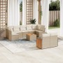 Juego de sofás jardín con cojines beige 10 pzas ratán sintético de , Conjuntos de jardín - Ref: Foro24-3227976, Precio: 611,6...