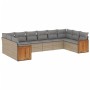 Juego de sofás jardín con cojines beige 10 pzas ratán sintético de , Conjuntos de jardín - Ref: Foro24-3228005, Precio: 626,2...