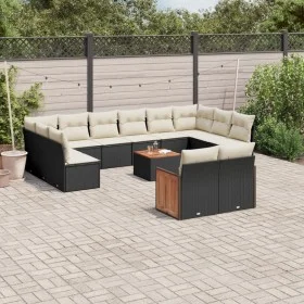 Set de sofás de jardín y cojines 13 pzas ratán sintético negro de , Conjuntos de jardín - Ref: Foro24-3228128, Precio: 773,76...