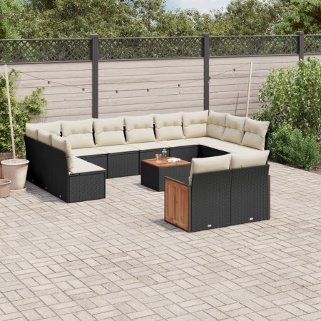 Set de sofás de jardín y cojines 13 pzas ratán sintético negro de , Conjuntos de jardín - Ref: Foro24-3228128, Precio: 724,92...