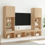 Muebles TV pared con LED 5 pzas madera ingeniería roble Sonoma en Muebles TV | Comprar online en Foru.es