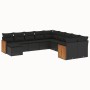 Set de sofás de jardín 11 pzas y cojines ratán sintético negro de , Conjuntos de jardín - Ref: Foro24-3228246, Precio: 673,46...