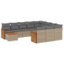Set de sofás de jardín 11pzas con cojines ratán sintético beige de , Conjuntos de jardín - Ref: Foro24-3228047, Precio: 658,9...