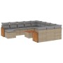 Set sofás de jardín con cojines 13 pzas ratán sintético beige de , Conjuntos de jardín - Ref: Foro24-3228271, Precio: 810,46 ...