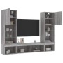 Muebles TV pared con LED 5 pzas madera ingeniería gris Sonoma en Muebles TV | Comprar online en Foru.es