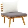 Gartenstuhl mit Kissen aus massivem Akazienholz von vidaXL, Modulare Sofas für den Außenbereich - Ref: Foro24-46671, Preis: 8...