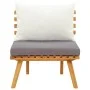Gartenstuhl mit Kissen aus massivem Akazienholz von vidaXL, Modulare Sofas für den Außenbereich - Ref: Foro24-46671, Preis: 8...