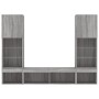 Muebles TV pared con LED 5 pzas madera ingeniería gris Sonoma en Muebles TV | Comprar online en Foru.es