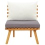 Silla de jardín con cojines madera maciza de acacia de vidaXL, Sofás modulares de exterior - Ref: Foro24-46671, Precio: 83,13...