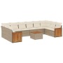 Set de sofás de jardín 11pzas con cojines ratán sintético beige de , Conjuntos de jardín - Ref: Foro24-3228011, Precio: 656,5...