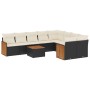 Set de sofás de jardín 10 pzas cojines ratán sintético negro de , Conjuntos de jardín - Ref: Foro24-3227988, Precio: 546,85 €...