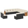 Set de sofás de jardín y cojines 13 pzas ratán sintético negro de , Conjuntos de jardín - Ref: Foro24-3228163, Precio: 728,14...