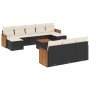 Set de sofás de jardín 11 pzas y cojines ratán sintético negro de , Conjuntos de jardín - Ref: Foro24-3228100, Precio: 573,93...